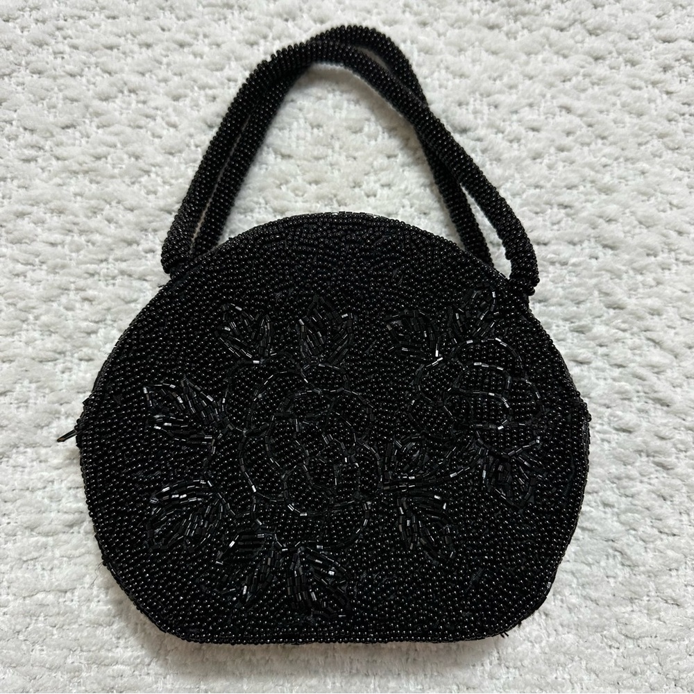 Beaded Evening Black Purse Cute